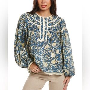 ULLA JOHNSON Gathered Yoke Blouse NWT